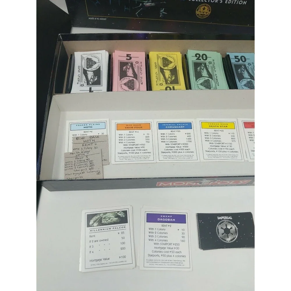 Monopoly Star Wars Limited Edition 90s Board Game Money Cards Box Replacement‎